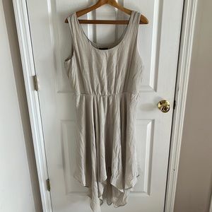 NWT AUW Waterfall Uneven Hem Light Beige Dress Size 14